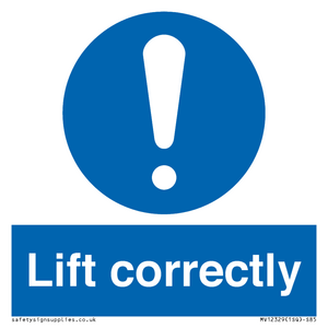 Lift correctly sign